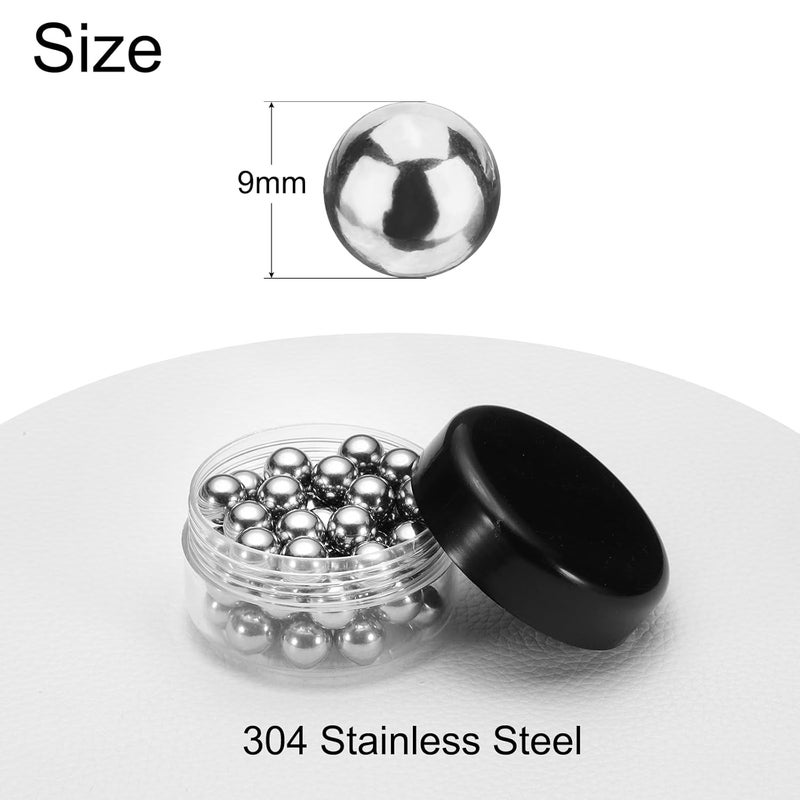 uxcell 50 Pcs 9 mm Bearing Balls 304 Stainless Steel Ball G100 Precision Balls - Image 2